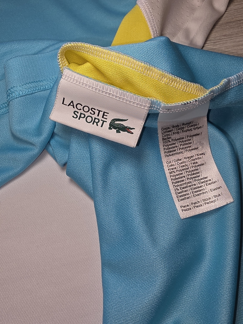 Lacoste Sport Colorblock Ultra Dry Zip Polo Shirt Men's Size Large B1 - Picture 5 of 7
